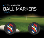 Captain Thunderbolt USA pattern ball markers for TourMARK standard size putter grips